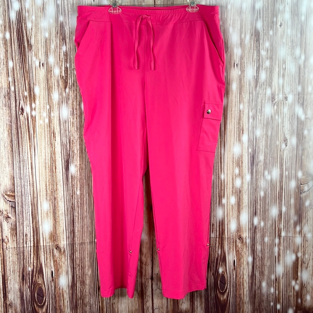 Chico’s Hot Pink Drawstring Adjustable Length Pan… - image 1